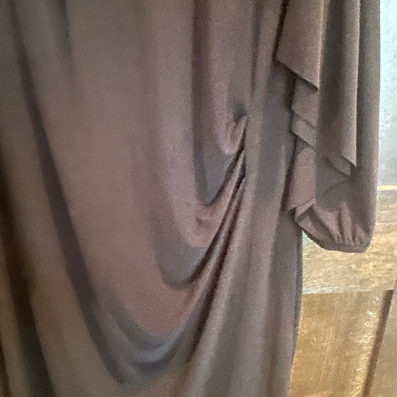 Ralph Lauren Black Ruched Sheath Dress 3/4 Dolman Sleeves - Picture 3 of 6